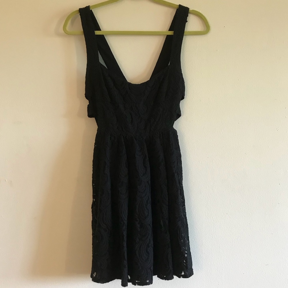 Free People turn back time dress black lace Sz 4